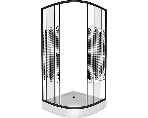 Душевой уголок Niagara Eco 80х80 NG-003-14 Black профиль Черный стекло с рисунком