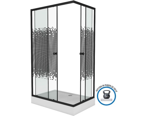 Душевой уголок Niagara Eco 120х80 NG-012-14Q Black профиль Черный стекло с рисунком