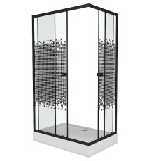 Душевой уголок Niagara Eco 120х80 NG-012-14Q Black профиль Черный стекло с рисунком