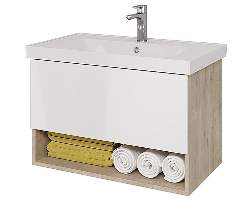 Тумба под раковину Dreja Perfecto 90 99.0813 подвесная Дуб эврика Белый