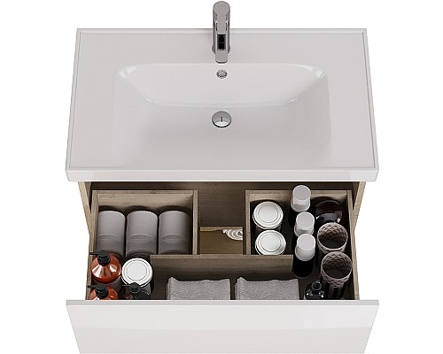 Тумба под раковину Dreja Perfecto 90 99.0813 подвесная Дуб эврика Белый