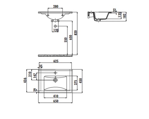 Раковина Creavit Su 65 SU065-00CB00E-0000 Белая