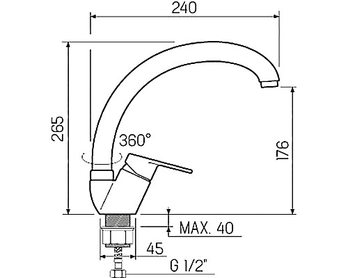 Смеситель для кухни Ростовская Мануфактура Сантехники SL132-011F Хром Смеситель для кухни Ростовская Мануфактура Сантехники SL132-011F Хром