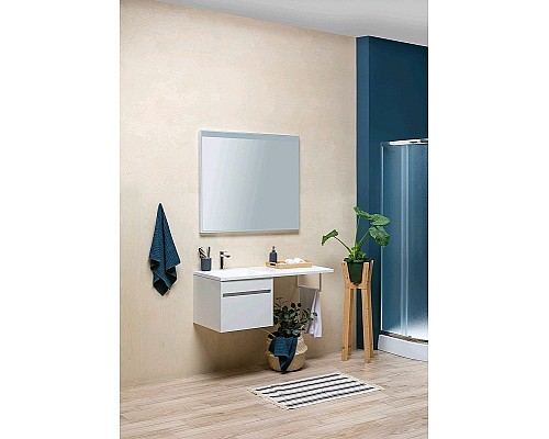 Тумба с раковиной Aquanet Токио 130 L 239217 подвесная Белая