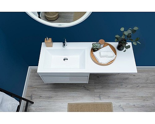 Тумба с раковиной Aquanet Токио 130 L 239217 подвесная Белая