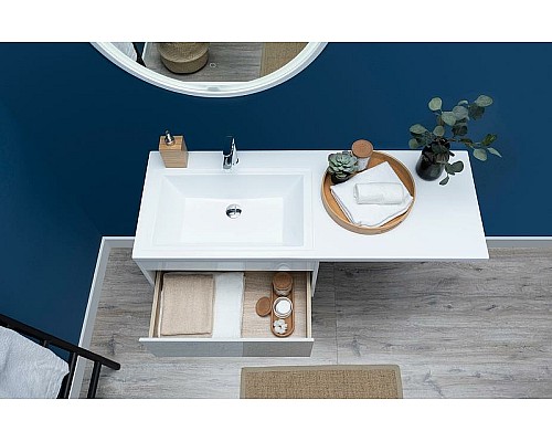 Тумба с раковиной Aquanet Токио 130 L 239217 подвесная Белая