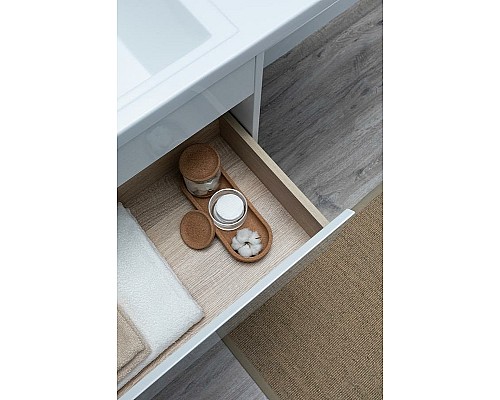 Тумба с раковиной Aquanet Токио 130 L 239217 подвесная Белая