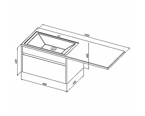 Тумба с раковиной Aquanet Токио 130 L 239217 подвесная Белая