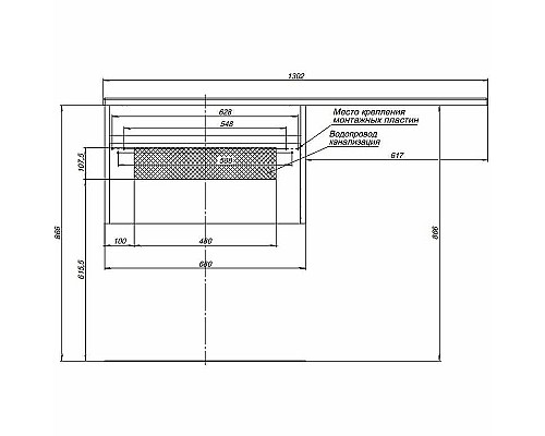 Тумба с раковиной Aquanet Токио 130 L 239217 подвесная Белая