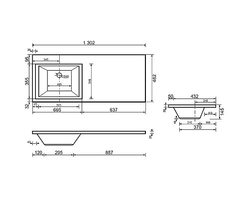 Тумба с раковиной Aquanet Токио 130 L 239217 подвесная Белая