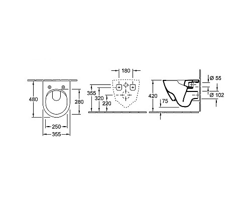 Унитаз Villeroy&Boch Subway 2.0 5606R001 подвесной без сиденья