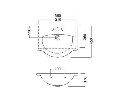 Раковина Hatria Sophie 56 Y0HG01 Белая