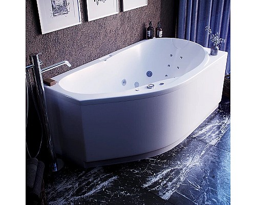 Акриловая ванна Aquatek Таурус 170х100 R TAR170-0000129 без гидромассажа с фронтальной панелью с каркасом (разборный) со слив-переливом