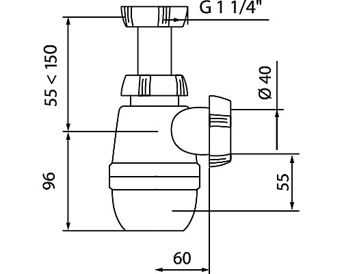 Сифон для раковины Wirquin Минор 30718036 без выпуска