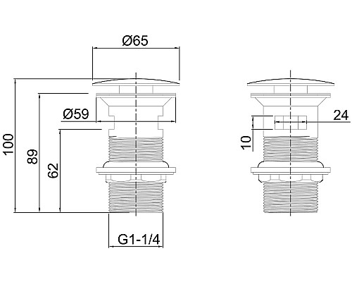 Донный клапан WellWant WWS01110M click-clack Хром
