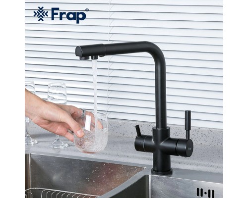 Смеситель для кухни Frap F4352-6 Черный матовый