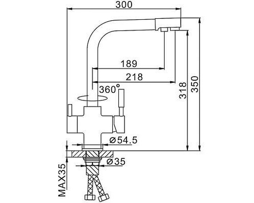 Смеситель для кухни Frap F4352-6 Черный матовый
