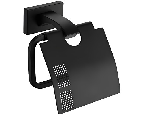 Держатель туалетной бумаги Gappo G0703-6 с крышкой Черный матовый