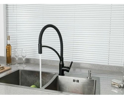 Смеситель для кухни Frap F4552-6 Черный матовый