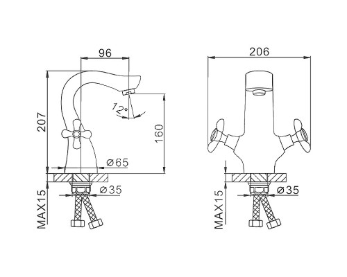 Смеситель для раковины Frap H731 F10731-B Хром