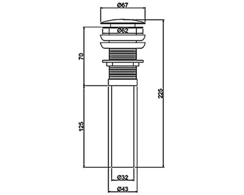 Донный клапан Frap F65-2 click-clack Хром