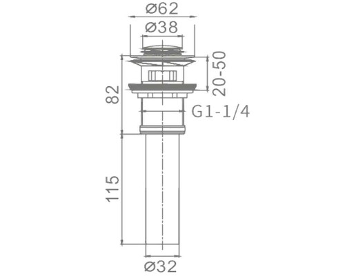 Донный клапан Frap F66-2 click-clack Хром