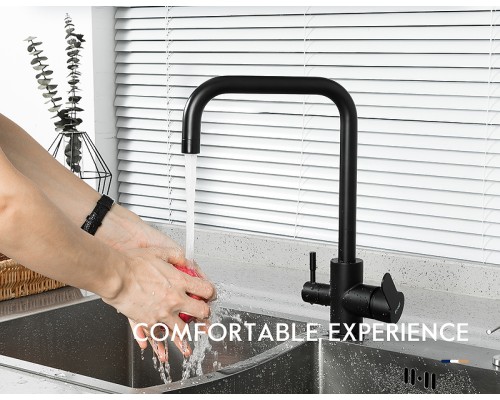 Смеситель для кухни Frap H801 F43801-6 Черный матовый