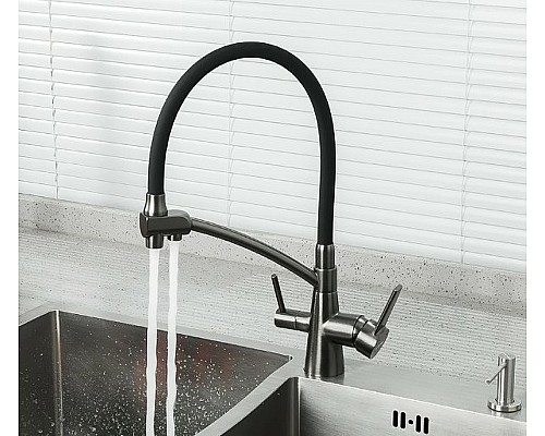 Смеситель для кухни Gappo G4398-19 Графит Черный