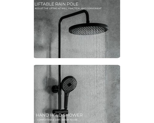 Душевая система Gappo G03-6 G2403-6 Черная матовая Хром