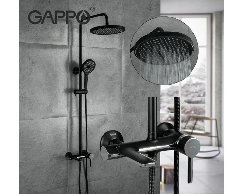 Душевая система Gappo G03-6 G2403-6 Черная матовая Хром