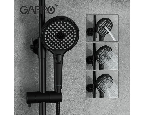 Душевая система Gappo G03-6 G2403-6 Черная матовая Хром