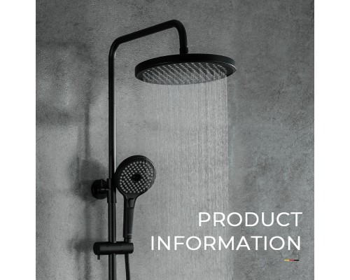 Душевая система Gappo G03-6 G2403-6 Черная матовая Хром