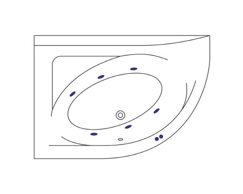 Акриловая ванна Excellent Aquarella 150x100 L WAEX.ARL15.SOFT.CR с гидромассажем