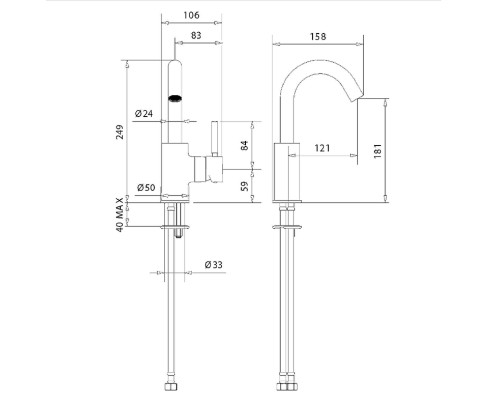 Смеситель для раковины Migliore Fortis 31542 (30456) Черный матовый