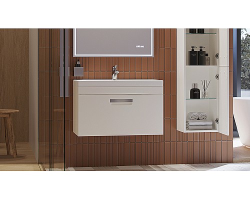 Тумба под раковину Velvex Estea 80 tp.EST.MOD.80.1Y подвесная Белая матовая