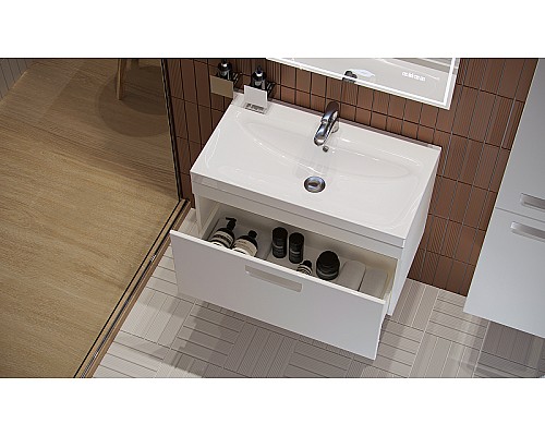 Тумба под раковину Velvex Estea 80 tp.EST.MOD.80.1Y подвесная Белая матовая