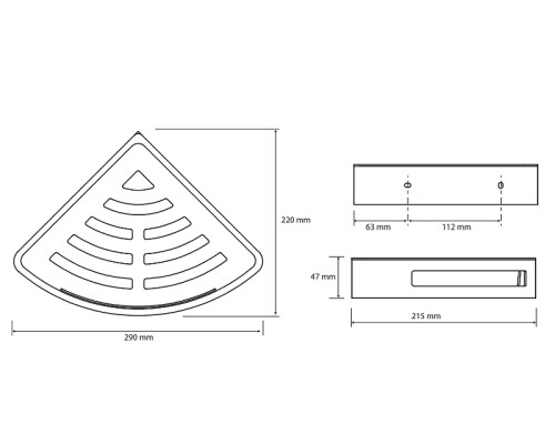 Полка корзина Bemeta Cytro 153102390 угловая Черная матовая