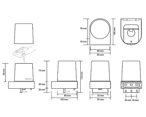 Дозатор для жидкого мыла Bemeta Dark 104309320 Черный матовый