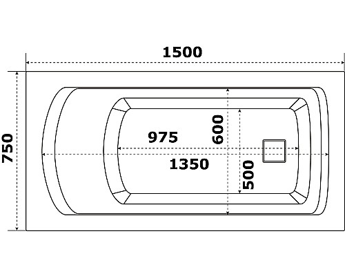 Акриловая ванна Bas Аякс 150x75 В 00128 без гидромассажа