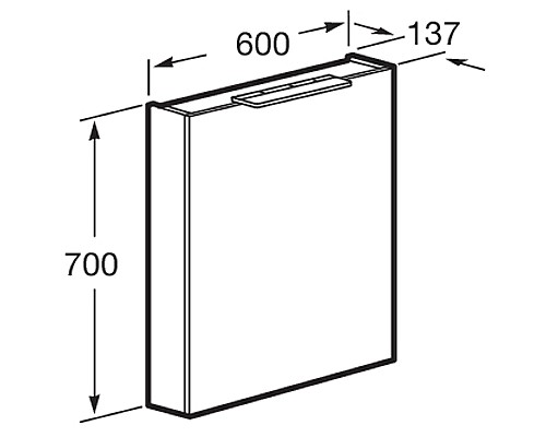 Зеркальный шкаф Roca Oleta 60 L A857645501 с подсветкой Белый матовый