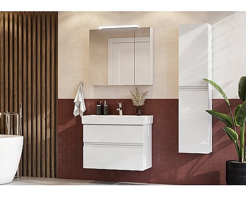 Зеркальный шкаф Roca Oleta 80 A857647806 с подсветкой Белый глянец