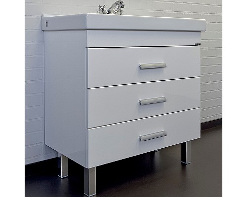 Тумба с раковиной Comforty Никосия 80Н 00-00011162 Белая глянцевая