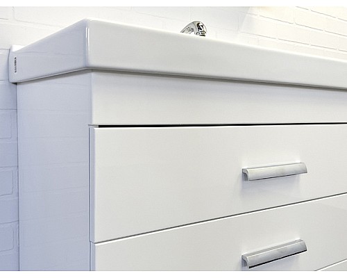 Тумба с раковиной Comforty Никосия 80Н 00-00011162 Белая глянцевая