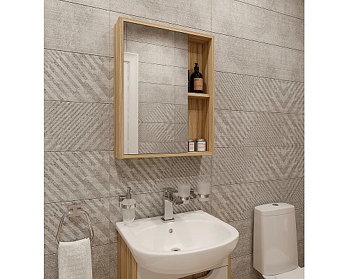 Зеркальный шкаф DIWO Углич 50 UGL.Z.50/P/M Светлое дерево