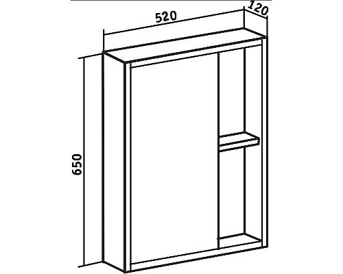 Зеркальный шкаф DIWO Углич 50 UGL.Z.50/P/M Светлое дерево
