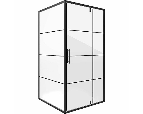 Душевой уголок Niagara Nova 80х80 NG-0280-08 BLACK профиль Черный стекло прозрачное