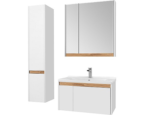 Зеркальный шкаф STWORKI Стокгольм 80 1A227402SG010 Белый Светлое дерево