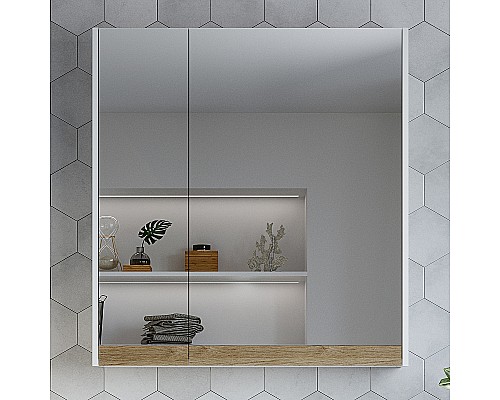 Зеркальный шкаф STWORKI Стокгольм 80 1A227402SG010 Белый Светлое дерево