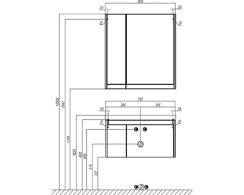 Зеркальный шкаф STWORKI Стокгольм 80 1A227402SG010 Белый Светлое дерево