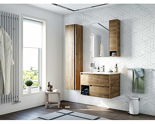 Шкаф пенал STWORKI Карлстад 30 249981 подвесной Дуб рустикальный